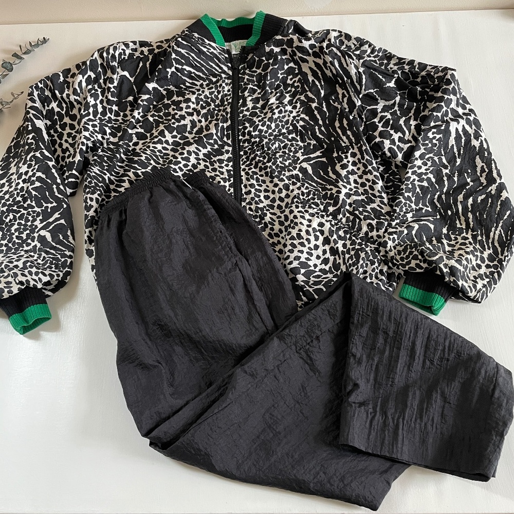 Vintage Lilys Beverly Hills Women Small Track Suit Set Retro Sports Bomber Y2K